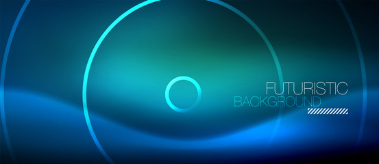 Neon glowing circles background