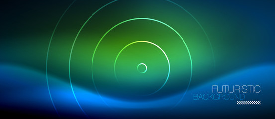 Neon glowing circles background