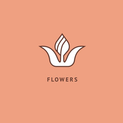 Vector luxury flower logo design. Ornate floral wedding sign. Modern simple premium design vector element. Emblem luxury beauty spa saloon, cosmetics, jewelry, flower shop, restaurant, garden.