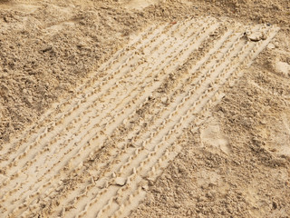 Wheel track on sand