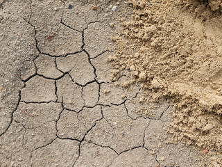 dry crack soil with sand