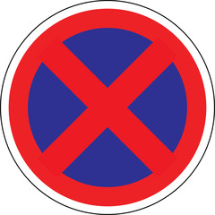 Obraz premium Road sign in France: forbidden parking and stop