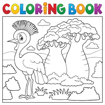 Coloring book African nature topic 5