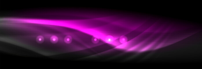 Liquid neon flowing waves, glowing light lines background