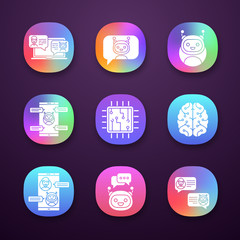 Chatbots app icons set