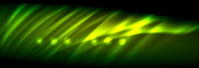 Liquid neon flowing waves, glowing light lines background