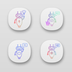 Chatbots app icons set