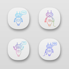 Chatbots app icons set