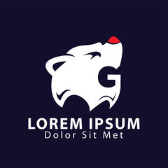 G Letter Growl bear logo icon vector template