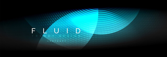 Vector blurred neon glowing circles with flowing and liquid light concept, energy magic fantastic abstract background © antishock