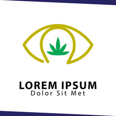 Fototapeta premium eye hemp green logo icon vector template
