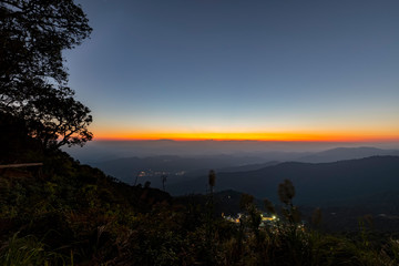 Beautiful natural in the Twilight Time on high mountain.