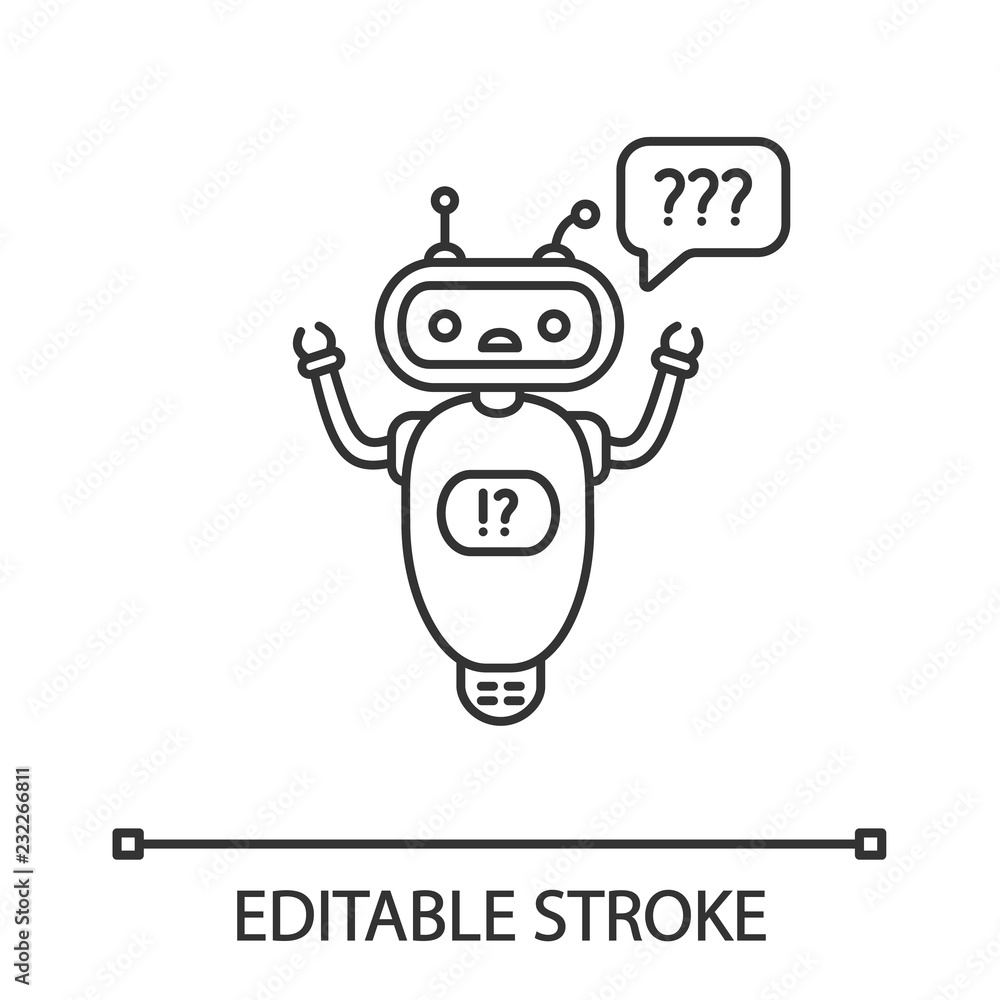 Poster help chatbot linear icon