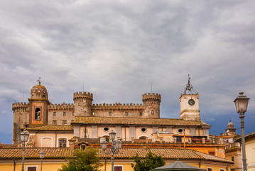 Obraz premium Autumn or winter view of Bracciano medieval historic center, a small and ancient town near Rome