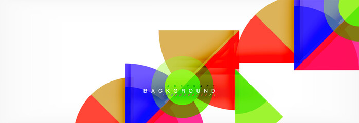 Triangles and circle geometric background