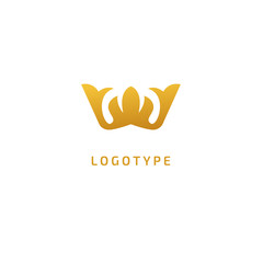 Vector stock logo, abstract crown vector template. Illustration design of elegant, premium and royal logotype queen and king crown on a dark background. Vector icon of wedding.