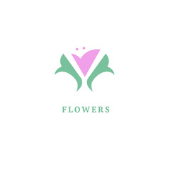 Vector luxury flower logo design. Ornate floral wedding sign. Modern simple premium design vector element. Emblem luxury beauty spa saloon, cosmetics, jewelry, flower shop, restaurant, garden.