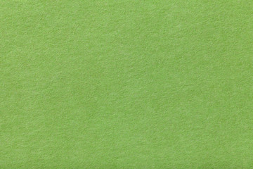 Fototapeta na wymiar Light green matt suede fabric closeup. Velvet texture of felt.