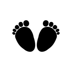 Foot prints. Black stones. Abstract concept, icon. Vector illustration on white background.