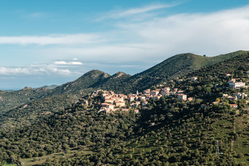 Obraz premium Village of Belgodere in Balagne region of Corsica