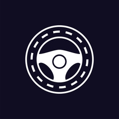 steering wheel logo icon vector template