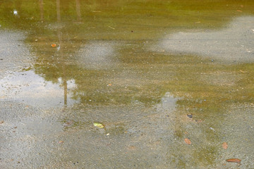 road wet with water