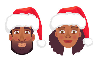 face of African man and woman