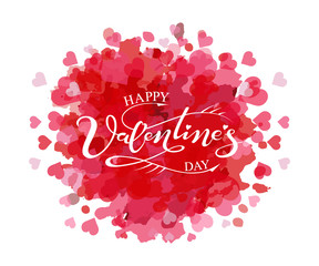 Hand drawn lettering Happy Valentines day typography poster