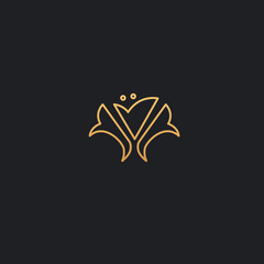 Vector luxury flower logo design. Ornate floral wedding sign. Modern simple premium design vector element. Emblem luxury beauty spa saloon, cosmetics, jewelry, flower shop, restaurant, garden.