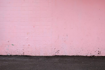 old pink street wall