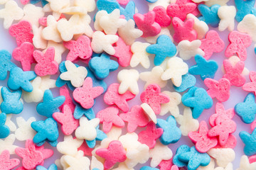 colorful sugar sprinkles Macro background decoration for cake and bakery