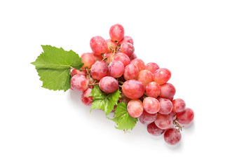 Fototapeta premium Ripe sweet grapes on white background