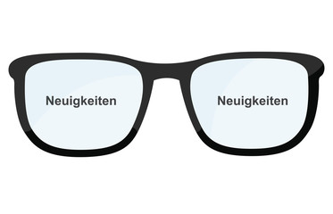 Brillengläser mit Neuigkeiten
