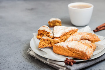 Pumpkin scones with cinnamon and anise.