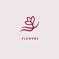Vector luxury flower logo design. Ornate floral wedding sign. Modern simple premium design vector element. Emblem luxury beauty spa saloon, cosmetics, jewelry, flower shop, restaurant, garden.
