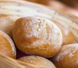 Wicker basket with bread