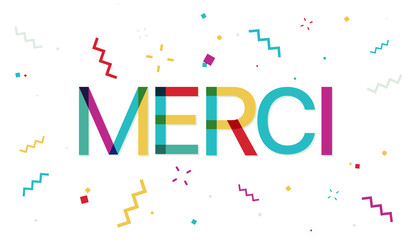 Mercy: Colorful French Thank You Sign with Confetti