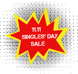Logo for a single day sale in pop art style