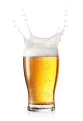Splash in glass of beer - 232277411