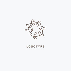 Vector luxury flower logo design. Ornate floral wedding sign. Modern simple premium design vector element. Emblem luxury beauty spa saloon, cosmetics, jewelry, flower shop, restaurant, garden.