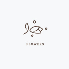 Vector luxury flower logo design. Ornate floral wedding sign. Modern simple premium design vector element. Emblem luxury beauty spa saloon, cosmetics, jewelry, flower shop, restaurant, garden.