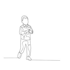 sketch of simple lines boy