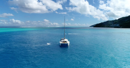 catamaran in aerial view, french polynesia - 232282230