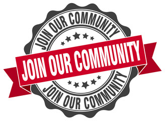 join our community stamp. sign. seal