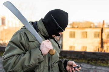 Ninja with sword calls