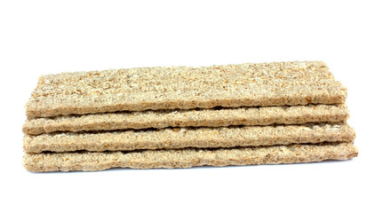 Crispbread isolated on white background.