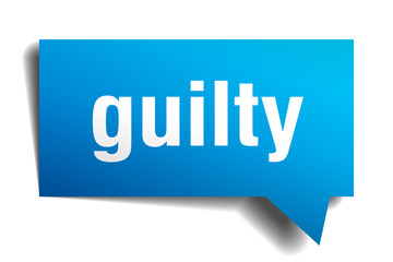 guilty blue 3d speech bubble