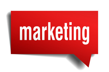 marketing red 3d speech bubble