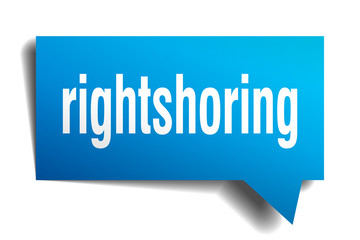 rightshoring blue 3d speech bubble
