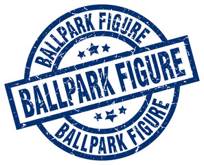 ballpark figure blue round grunge stamp